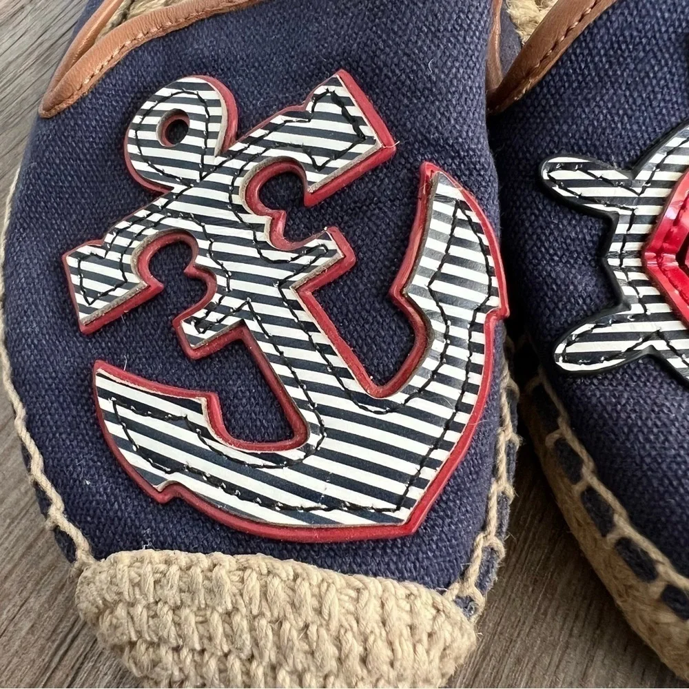 TORY BURCH MARITIME ESPADRILLE ANCHOR NAVY SEA Size 6.5